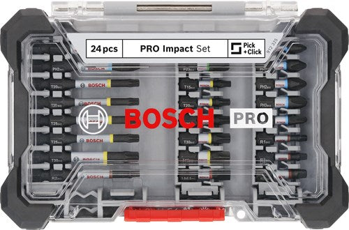 Imp Bosch Zubehör Pro Act Schraubendreher-Bit-Set | 24-teilig – 2608521u75
