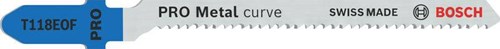Bosch – Stichsägeblatt – T118EOF – Pro Metal Curve – 83 mm – für Kurven und Kurven – 2 Stück