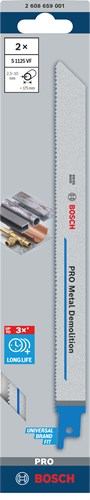 Bosch Zubehör Pro Metal Demolition S1125VF Sägeblatt | 1 |25 x 19 x 225 mm | 2-teilig - 2608659001