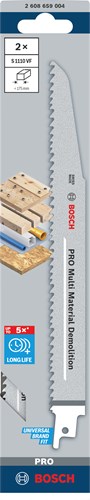Bosch Zubehör Pro Multi Material Abbruch S1110VF Sägeblatt | 1 |6 x 22 x 225 mm | 2-teilig - 2608659004