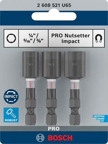 Imp Bosch Zubehör Pro Nutsetter Act | Kappe | 1 4x50mm | 5 16x50mm | 3 8x50mm | 3-teilig - 2608521u65