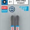 Bosch Zubehör Pro Phillips Schlagschrauber-Bit | ph3 | 55mm | 2-teilig - 2608522521