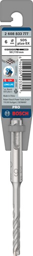 Bosch Zubehör Pro SDS Plus-5x Bohrhammer | 6 x 50 x 110 mm – 2608833777