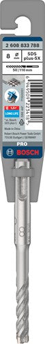 Bosch Zubehör Pro SDS Plus-5x Bohrhammer | 8 x 50 x 110 mm – 2608833788