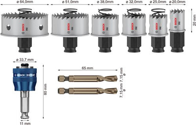 Bosch Zubehör Pro Blech-PC plus Lochsägen-Set | 8-teilig - 2608594473