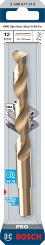 Bosch Zubehör Pro Edelstahl-Metallbohrer HSS-CO | Di 338 | 12 x 101 x 151 mm – 2608577618