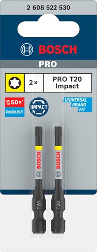 Bosch Zubehör Pro Torx Schlagschrauber-Bit | t20 | 55mm | 2 Stück - 2608522530
