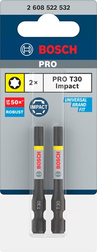 Bosch Zubehör Pro Torx Schlagschrauber-Bit | t30 | 55mm | 2 Stück - 2608522532
