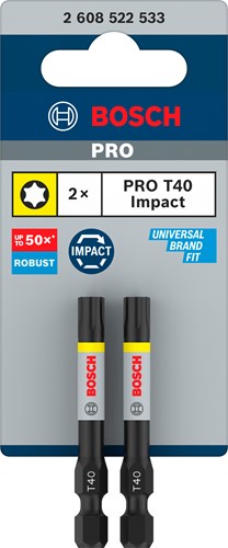 Bosch Zubehör Pro Torx Schlagschrauber-Bit | t40 | 55mm | 2 Stück - 2608522533
