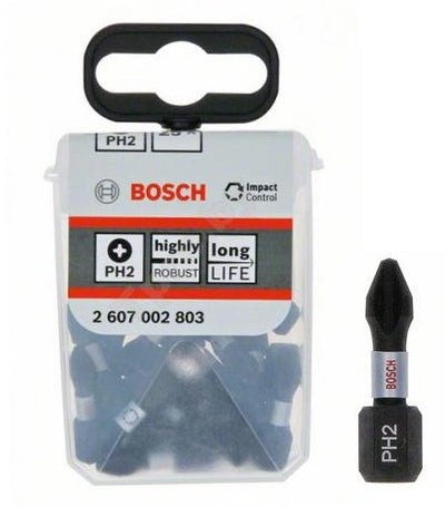 Imp Bosch Zubehör Schraubendreherbit | Tic-Tac-Box | 25x Act PH2 25mm - 2607002803