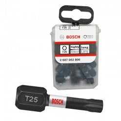 Imp Bosch Zubehör Schraubendreherbit | Tic-Tac-Box | 25x Act T25 25mm - 2607002806
