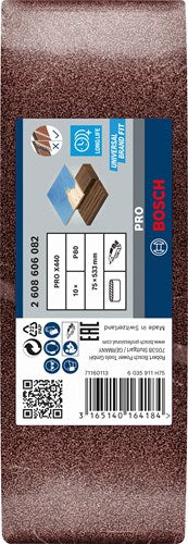 Bosch Zubehör Schleifbänder Redwood | 75 x 533 mm | k80 | pro 10 | 2608606082 - 2608606082