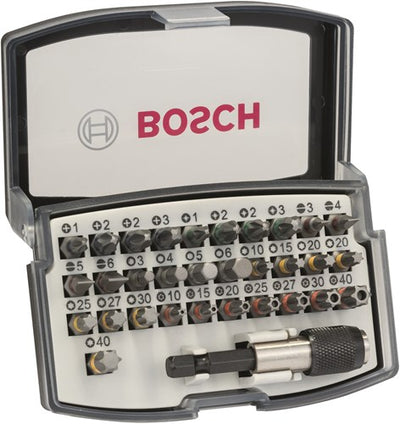 Bosch Zubehör-Sets Profi (32-teiliger Gewindestift Bit PH1-PH2 (2x)-PH3 PZ1-PZ2 (2x)-PZ3 Hex3-Hex4-Hex5-Hex6 T10-T15-T20-T20-T25-T27-T30-T40) – 2607017564