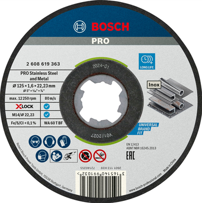 Bosch Zubehör Schleifscheibe X-Lock Sphinox 10x125x1,6 mm - 2608619364