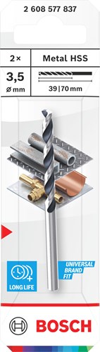 Bosch Zubehör Spiralbohrer HSS Pointteq | 3,5 mm | 2 Stück - 2608577837