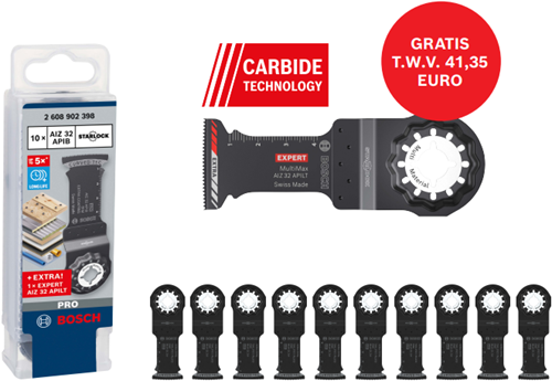 Bosch Zubehör Starlock Aiz 32 Apib Bim, Holz+Metall, Curve-Tec 32 x 50 – 10er-Packung + Expert Aiz 32 APILT – 2608902398