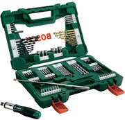 Bosch Zubehör V-Line Blechbohrer und Bit-Set mit Ratschenschraubendreher und magnetischem ausziehbarem Stift 91-teilig – 2607017195 - afbeelding 1