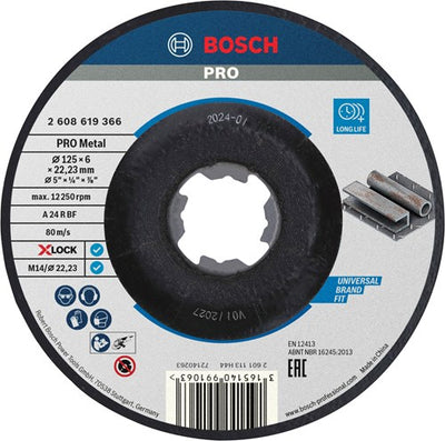 Bosch Zubehör X-Lock Schleifscheibe | sfm | 125x6mm | Achsloch 22,23 | 1 Stück - 2608619366