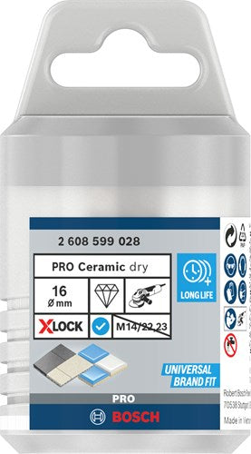 Bosch Zubehör X-Lock Diamant-Trockenbohrmaschine Trockengeschwindigkeit? 16 mm – 1 Stück – 2608599028