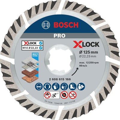 Bosch Zubehör X-Lock Diamantscheibe Standard für Universal 125 x 22,23 x 2,0 x 10 mm – 1 Stück – 2608615166