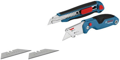 Bosch blau 1600a016bm | 2-teilig | Messerset | Universelles Klappmesser und professionelles Schneidemesser – 1600a016bm