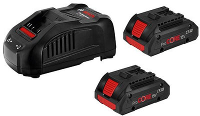 Bosch blaues 18-V-Starterset mit 2 Batterien Procore18V 4,0 Ah + Ladegerät Gal 1880 CV – 1600A016GF