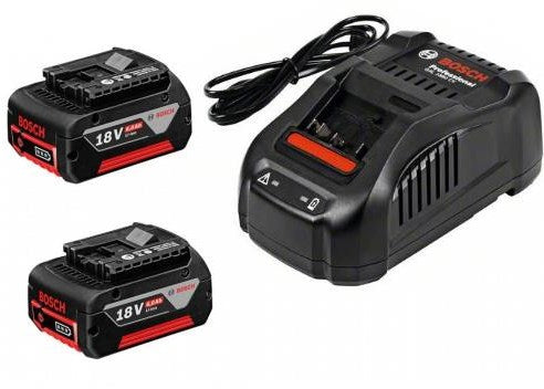 Bosch blaues 18-V-Starterset mit 2 Batterien GBA 18 V 5,0 Ah + Ladegerät Gal 1880 CV – 1600a00b8j
