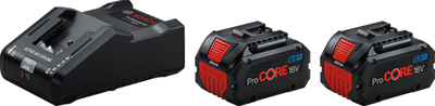 Bosch blau 2 x procore18v 8.0ah + 1 x gal 18v-160 | Batteriesatz - 1600a02t5p