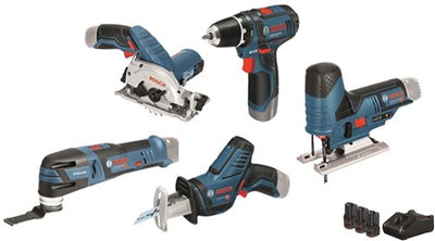 Bosch Blue 5 Toolkit GSR 12V-15 + GST 12V-70 + GoP 12V-28 + GKS 12V-26 + GSA 12V-14 – 0615a0017c
