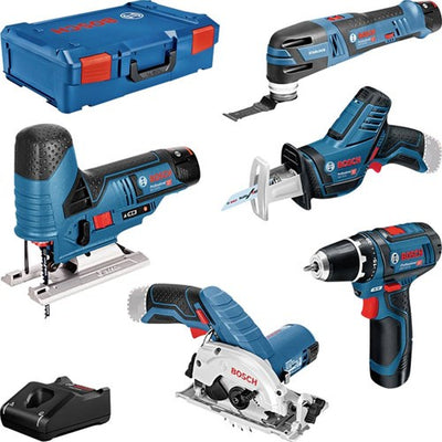 Bosch Blue 5 Toolkit GSR 12V-15 + GST 12V-70 + GoP 12V-28 + GKS 12V-26 + GSA 12V-14 – 0615a0017c