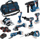 Bosch Blue 8 Werkzeugsatz 18V | Kombipaket 4 x 5,0 Ah + Ladegerät | im Beutel - 0615a5004a