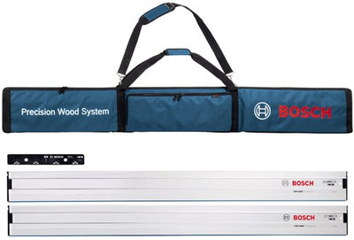Bosch blaue FSN-Tasche + 2x FSN 1600-Führungsschiene + FSN-Blatt-Kupplungsstück – 0615990EE8