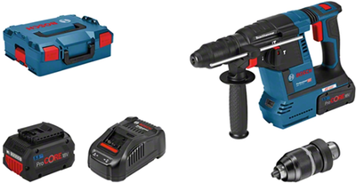 Bosch GBH 18V-26 F Akku-Bohrhammer C G in L-Boxx mit 2x 5,5Ah Akkus - 061191000F