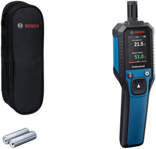 Bosch Blue GDH 1-17 Thermo-Hygrometer | 2x Batterie 1,5V LR6 (AA) + Aufbewahrungskoffer - 0601078400