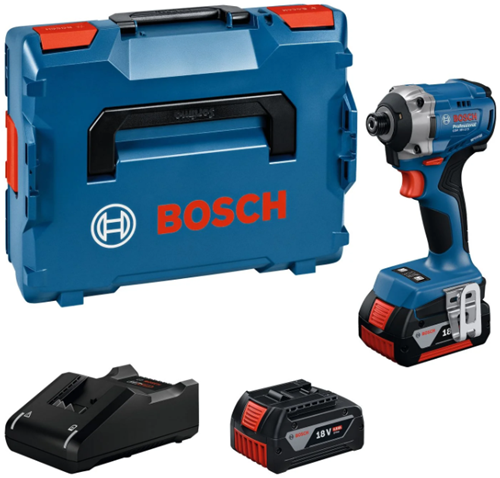 Bosch blauer GDR 18V-215 Akku-Schlagschrauber | inklusive 2x GBA 18v 4,0 Ah Ladegerät gal 18v-40 – 06019n2002