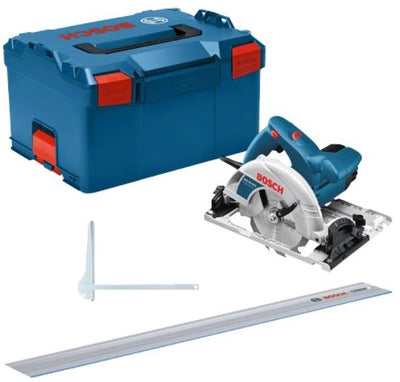 Bosch Blue GKS 55+ GCE + FSN 1400 Profi-Kreissäge | einstellen | 1350w | 1 x Führungsschiene | 165 mm Sägeblatt – 0615990m91