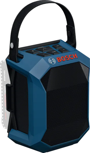 Bosch blauer GPB 18V-1C Akku-Lautsprecher | inkl. Tragegriff und Batteriefachdeckel | ohne Akku und Ladegerät - 06014a7001
