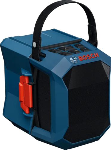 Bosch blauer GPB 18V-1C Akku-Lautsprecher | inkl. Tragegriff und Batteriefachdeckel | ohne Akku und Ladegerät - 06014a7001