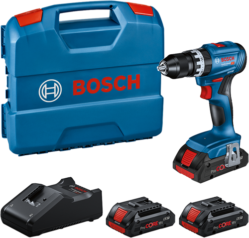Bosch blauer Akku-Schraub- und Schlagbohrschrauber GSB 18V-45 | 3 x 4,0 Ah Procore-Akku | im L-Gehäuse - 0615a5002u