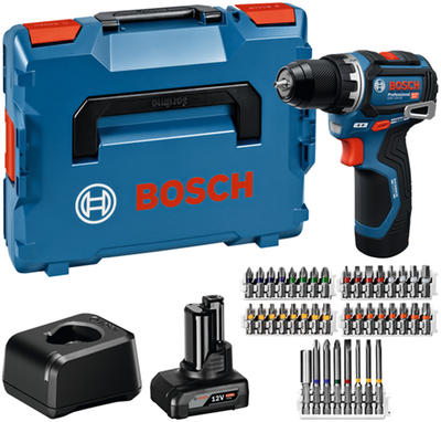 Bosch Blue GSR 12V-32 Akku-Bohrschrauber | 1x GBA 12V 2,0Ah 1x GBA 12V 4,0Ah Ladegerät Gal 12V-20 40 Zubehör - 06019N7005