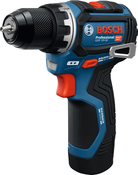 Bosch Blue GSR 12V-32 Akku-Bohrschrauber | 2x GBA 12v 2,0 Ah und Ladegerät gal 12v-20 - 06019n7003