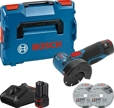 Bosch Blue GWS 12V-76 professioneller Akku-Winkelschleifer | 3,0-Ah-Batterien in L-Boxx – 06019f200b