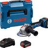 Bosch Blue GWS 18V-11 S Akku-Winkelschleifer | inklusive 2x GBA 18V 5,0 Ah gal 1880 CV Ladegerät – 06019n4002