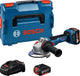 Bosch Blue GWS 18V-11 S Akku-Winkelschleifer | inklusive 2x GBA 18V 5,0 Ah gal 1880 CV Ladegerät – 06019n4002