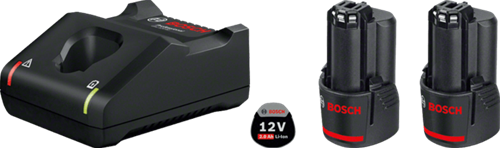 Bosch Prof. Startset 12V 2 Accus 2,0 Ah und Ladegerät