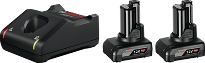 Bosch Blue Starter Set Premium – 2 x GBA 12 V 6,0 Ah + Gal 12 V-40 Professional – 1600A01B20