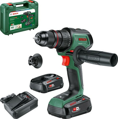 Bosch Green AdvancedDrill 18V-80 QuickSnap Akku-Bohrschrauber | 45 Min. Ladegerät (bereits 18 V-44) und 2x 18 V Li-Ionen-Akkus (2,5 Ah)) - 06039e2002
