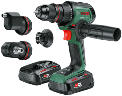 Bosch Green AdvancedDrill 18V-80 QuickSnap Akku-Bohrschrauber | 45 Min. Ladegerät (bereits 18 V-44) und 2x 18 V Li-Ionen-Akkus (2,5 Ah)) - 06039e2004