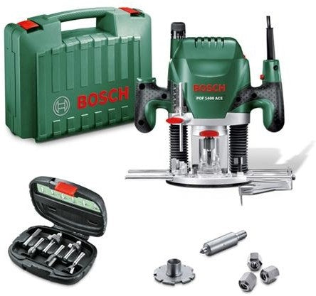 Bosch Green POF 1400 Ace Oberfräse | 1400w | + 6-teiliges Fräserset - 060326c801