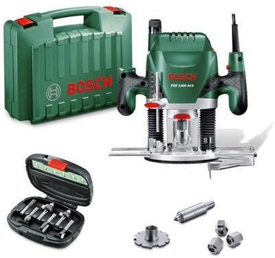 Bosch Green POF 1400 Ace Oberfräse | 1400w | + 6-teiliges Fräserset - 060326c801